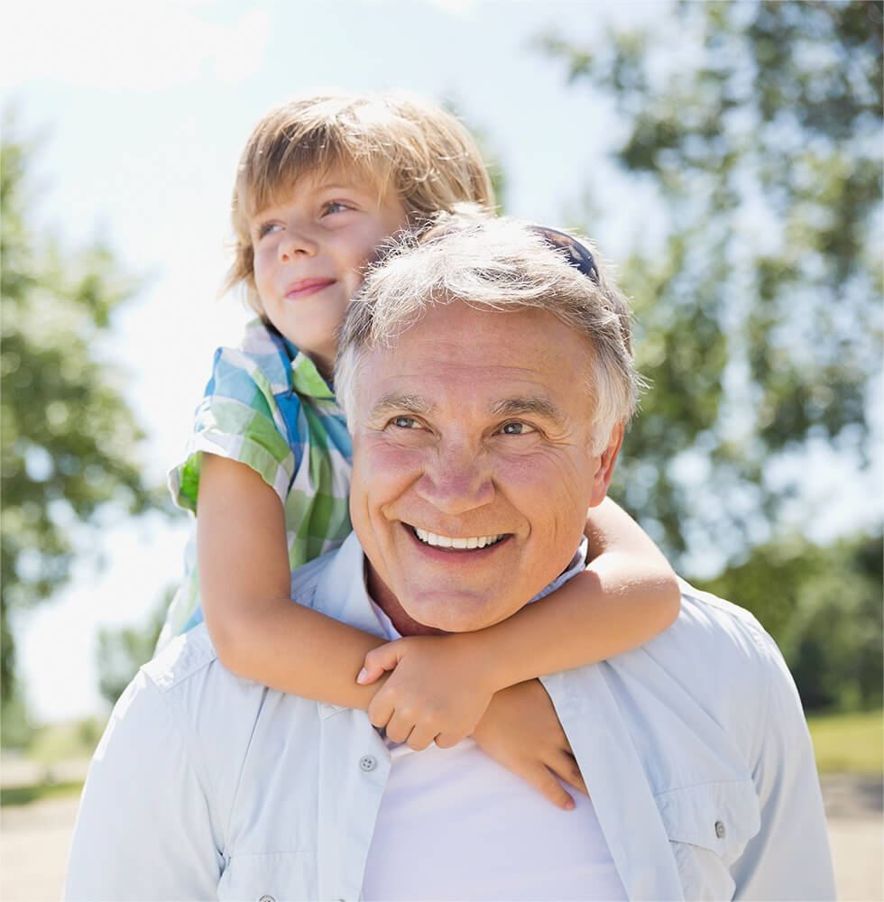 An image of a man and his grandchild.